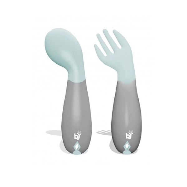 Babyjem Gebogen Vork En Lepel Groen Babyjem Gebogen Vork En Lepel Groen