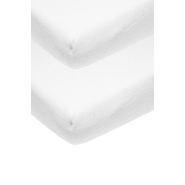 Meyco Molton Hoeslaken Ledikant Stretch Wit 60 x 120 cm (2-Pack) Meyco Molton Hoeslaken Ledikant Stretch Wit 60 x 120 cm (2-Pack)