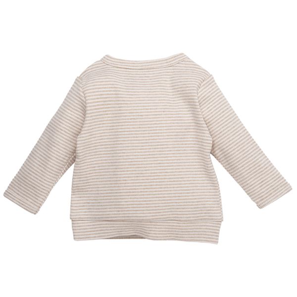 BESS T-Shirt Overslag Pinstripe Sand maat 50 BESS T-Shirt Overslag Pinstripe Sand maat 50