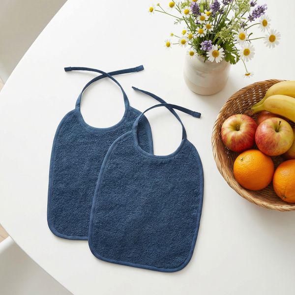 Meyco Slab met Striksluiting Badstof - Indigo - 2-Pack Meyco Slab met Striksluiting Badstof - Indigo - 2-Pack