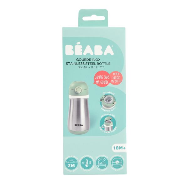 Béaba Drinkfles Roestvrij Staal Groen 350ml Béaba Drinkfles Roestvrij Staal Groen 350ml