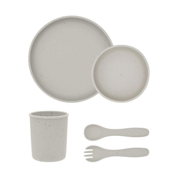 Kikkaboo Eetset - 5 Delig - Platina Siliconen - Zand Kikkaboo Eetset - 5 Delig - Platina Siliconen - Zand