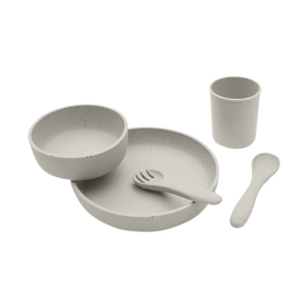 Kikkaboo Eetset - 5 Delig - Platina Siliconen - Zand Kikkaboo Eetset - 5 Delig - Platina Siliconen - Zand