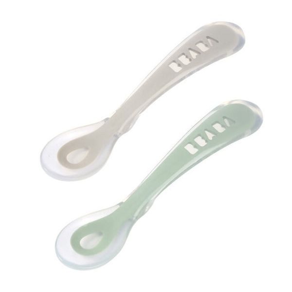 Beaba Lepelset - 2 Delig - Velvet Grey/Sage Green Beaba Lepelset - 2 Delig - Velvet Grey/Sage Green