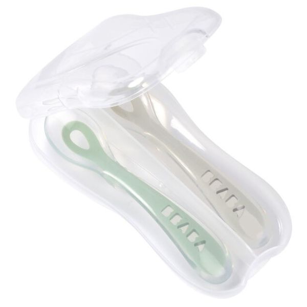 Beaba Lepelset - 2 Delig - Velvet Grey/Sage Green Beaba Lepelset - 2 Delig - Velvet Grey/Sage Green