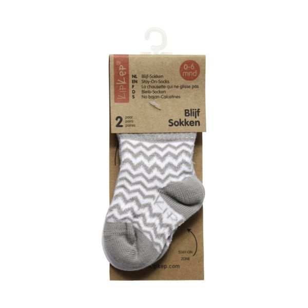 KipKep Blijf-Sokjes - 6-12 Mnd - 2-Pack - Silver Grey KipKep Blijf-Sokjes - 6-12 Mnd - 2-Pack - Silver Grey