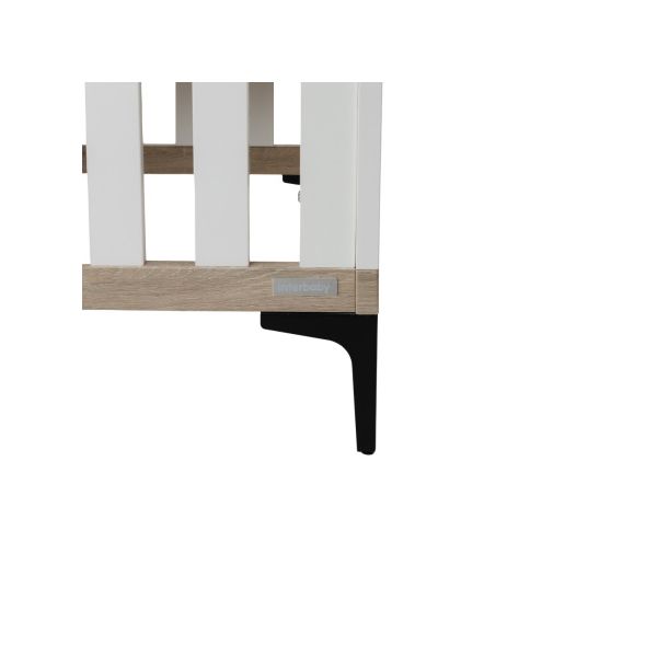 Interbaby Ledikant 60 x 120 Strips Wit Interbaby Ledikant 60 x 120 Strips Wit
