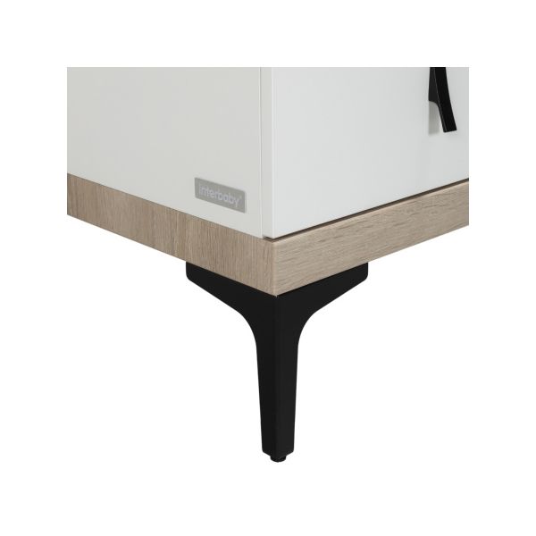 Interbaby Hanglegkast 2-Deurs Strips Wit Interbaby Hanglegkast 2-Deurs Strips Wit