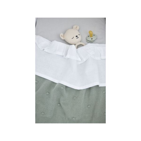Meyco Wieglaken Ruffle White 75 x 100 cm