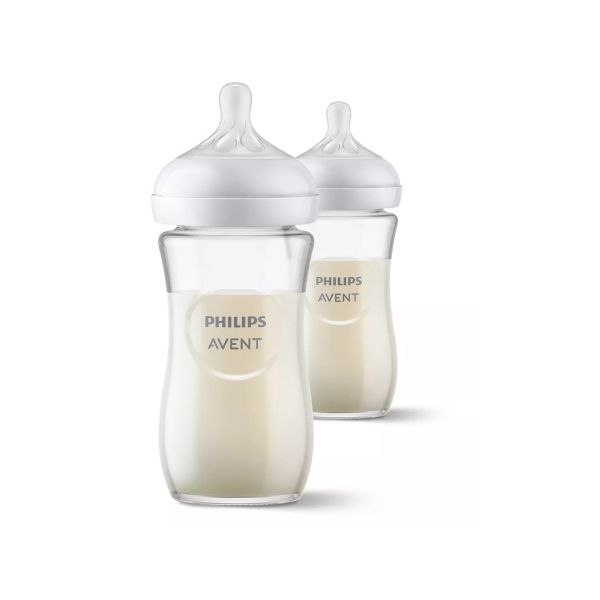 Philips Avent Fles Glas Natural Response 240ml (2 stuks) Philips Avent Fles Glas Natural Response 240ml (2 stuks)