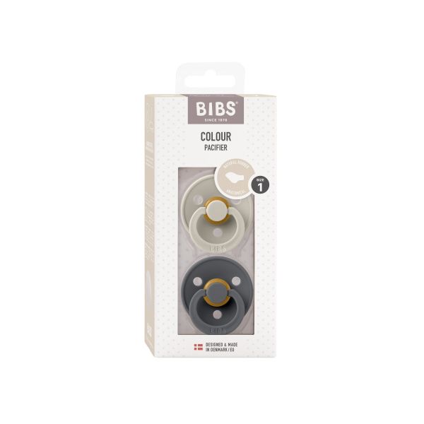 Bibs Fopspeen Latex Anatomical 0-6mnd Sand / Iron  (2-Pack)