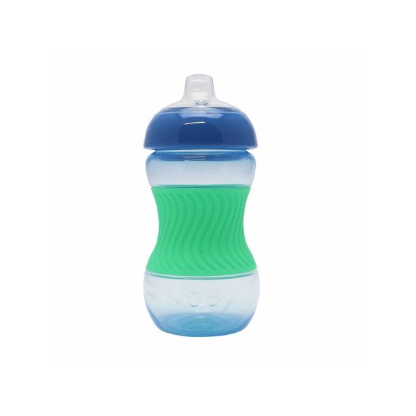 Nuby Beker Mini Easy Grip Met Silicone Huls Blauw 180ml 4mnd+ Nuby Beker Mini Easy Grip Met Silicone Huls Blauw 180ml 4mnd+