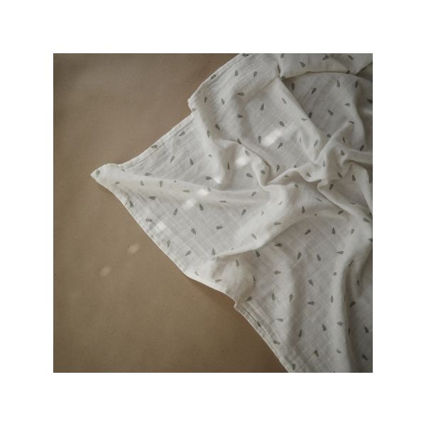 Mushie Swaddle Leaves 120 x 120 cm Mushie Swaddle Leaves 120 x 120 cm