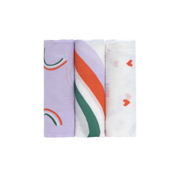 Lässig Swaddle Heavenly Soft Happy Rascals Lavender 80 x 80 cm 3-Pack Lässig Swaddle Heavenly Soft Happy Rascals Lavender 80 x 80 cm 3-Pack