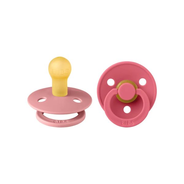 BiBs Fopspeen - Rond - 2 Stuks - 6-18 Mnd - Dusty Pink/Coral