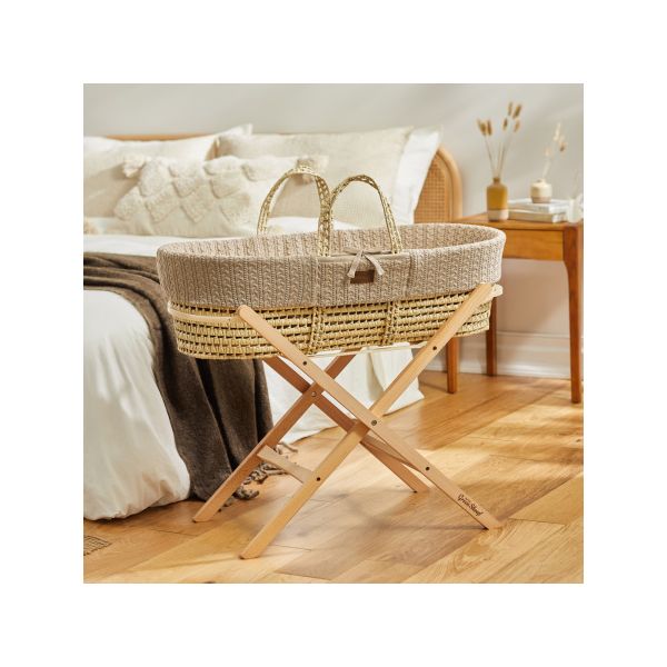 The Little Green Sheep Moses Mandje En Matras Organic Knitted Truffle The Little Green Sheep Moses Mandje En Matras Organic Knitted Truffle