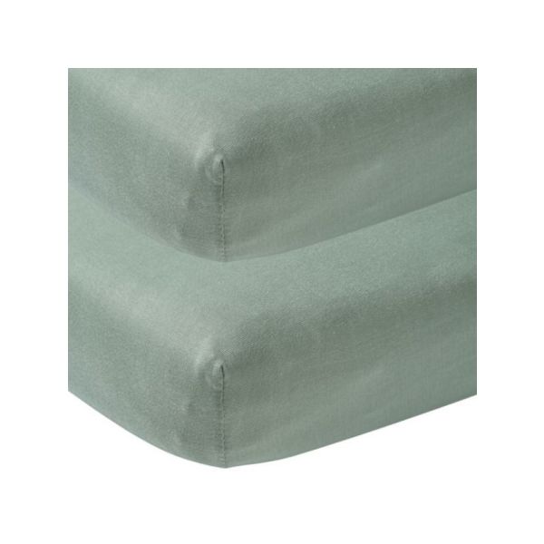 Meyco Ledikanthoeslaken Jersey Stone Green 60 x 120 cm (2-Pack) Meyco Ledikanthoeslaken Jersey Stone Green 60 x 120 cm (2-Pack)