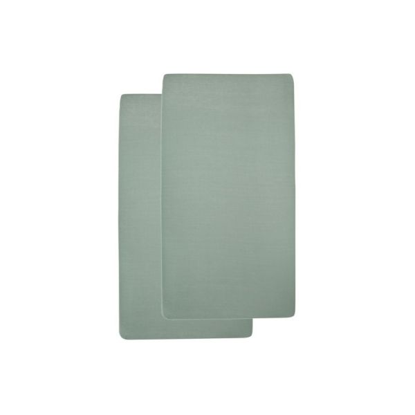 Meyco Ledikanthoeslaken Jersey Stone Green 60 x 120 cm (2-Pack) Meyco Ledikanthoeslaken Jersey Stone Green 60 x 120 cm (2-Pack)