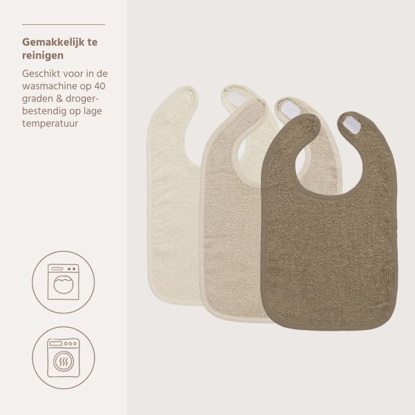 Meyco Slab - Badstof - Natural/Soft Sand/Taupe - 3-pack