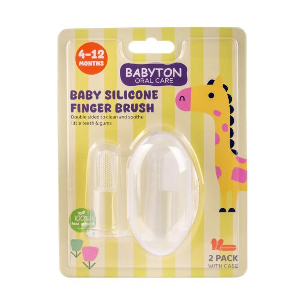 Babyton Siliconen Vingertandenborstel - 2 Stuks Babyton Siliconen Vingertandenborstel - 2 Stuks