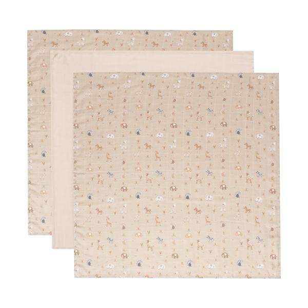 Bebe-Jou Steppe Hydrofiel Doek -70x70 cm - 3 Stuks Bebe-Jou Steppe Hydrofiel Doek -70x70 cm - 3 Stuks