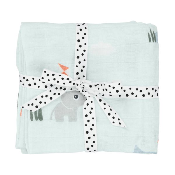 Done By Deer Playground Multidoek - 2-Pack - Blue Done By Deer Playground Multidoek - 2-Pack - Blue