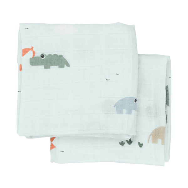 Done By Deer Playground Multidoek - 2-Pack - Blue Done By Deer Playground Multidoek - 2-Pack - Blue