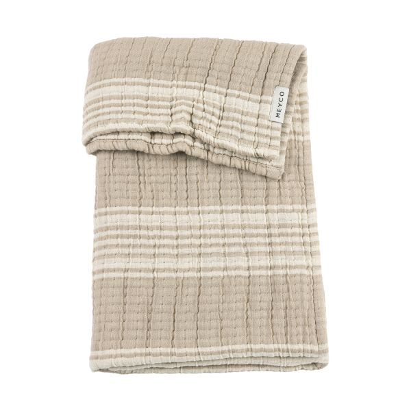 Meyco Deken Pre Washed Hydrofiel Jacquard Stripe Sand 75x100 cm Meyco Deken Pre Washed Hydrofiel Jacquard Stripe Sand 75x100 cm