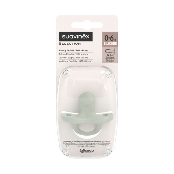 Suavinex Colour Essence SX Pro Fopspeen Symmetrisch - 0-6Mnd - Silicone - Groen