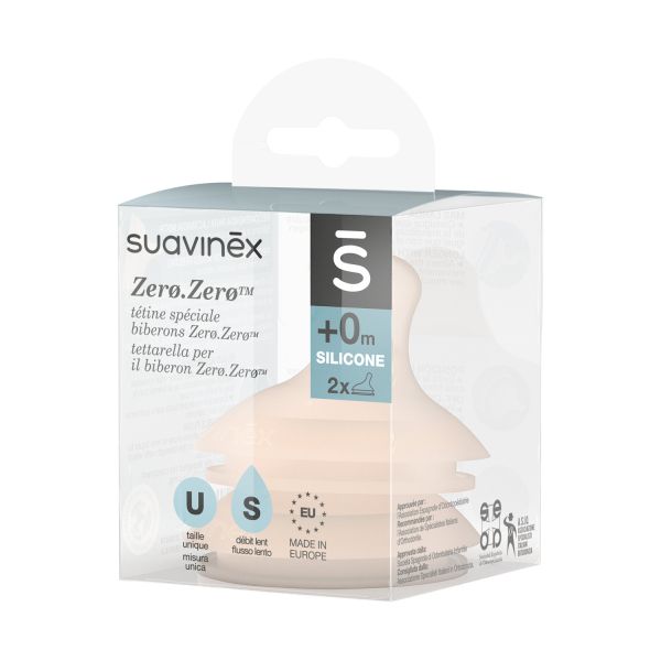 Suavinex Zero Zero Spenen Voor Anti-Koliek Fles - Slow Flow - 2 Stuks - Fair