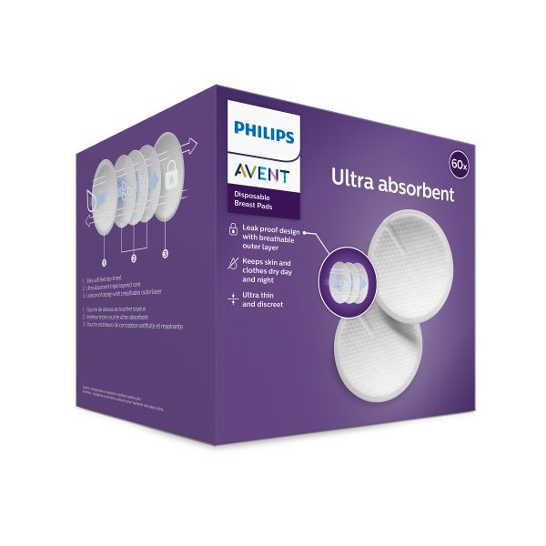 Philips Avent Borstkompressen Wegwerp (60 stuks) SCF254/61 Philips Avent Borstkompressen Wegwerp (60 stuks) SCF254/61