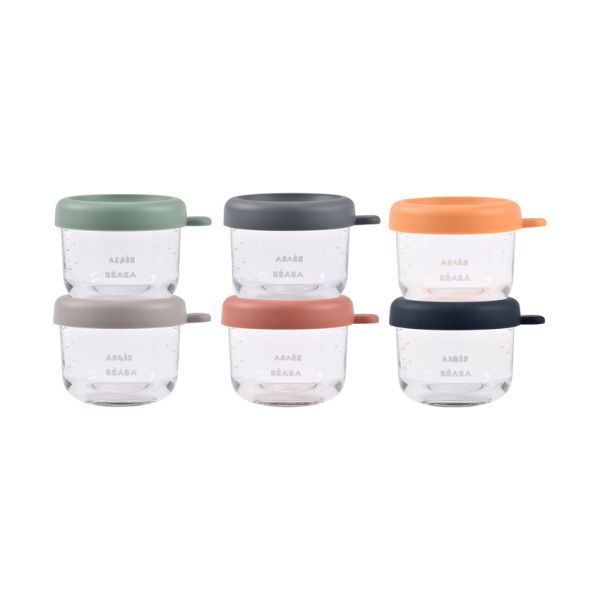 Beaba Glazen Bewaarpotje 150 ml - 6 Stuks - Color Mix Beaba Glazen Bewaarpotje 150 ml - 6 Stuks - Color Mix