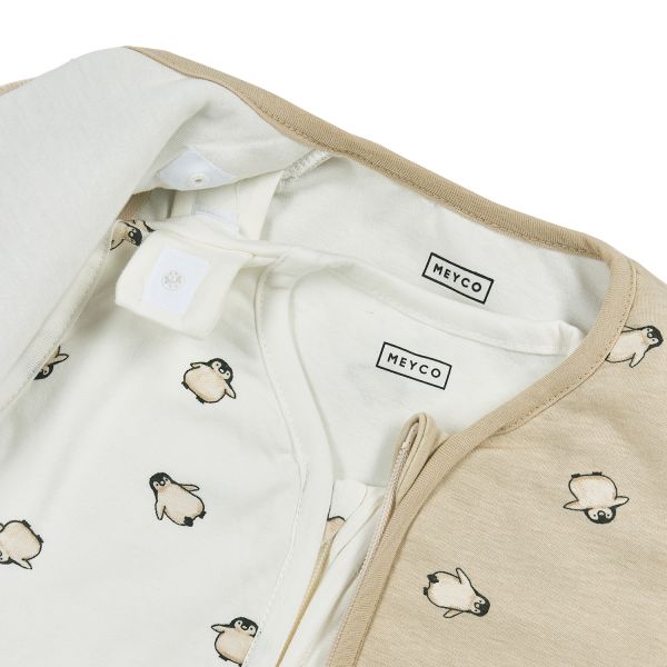 Meyco Slaapzak 4-Seizoenen - One Size - Jersey - Penguin Soft Sand Meyco Slaapzak 4-Seizoenen - One Size - Jersey - Penguin Soft Sand