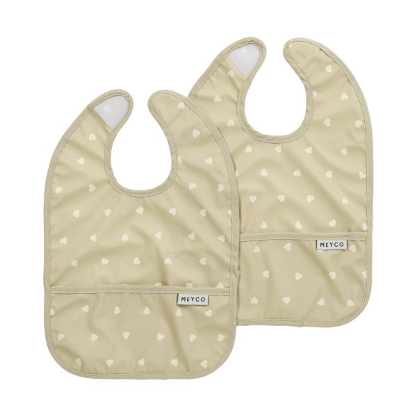 Meyco Baby Sweet Heart Slab Met Opvangbak – 2 Stuks – Soft Sand Meyco Baby Sweet Heart Slab Met Opvangbak – 2 Stuks – Soft Sand