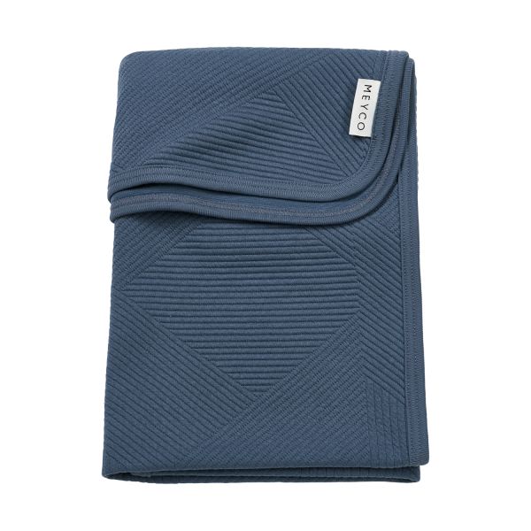 Meyco Pure Deken Gebreid - 75 x 100 cm - Jacquard - Indigo Meyco Pure Deken Gebreid - 75 x 100 cm - Jacquard - Indigo
