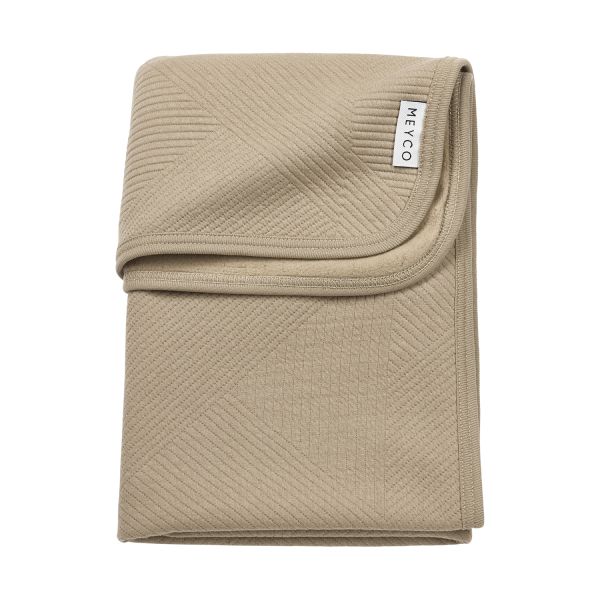 Meyco Gebreide Jacquard Flannel Deken – 75x100 cm – Pure Taupe Meyco Gebreide Jacquard Flannel Deken – 75x100 cm – Pure Taupe