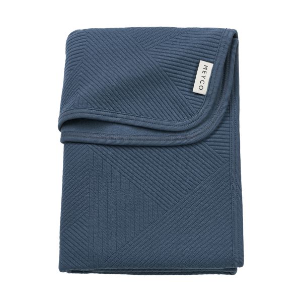 Meyco Gebreide Jacquard Flannel Deken – 75x100 cm – Pure Indigo Meyco Gebreide Jacquard Flannel Deken – 75x100 cm – Pure Indigo