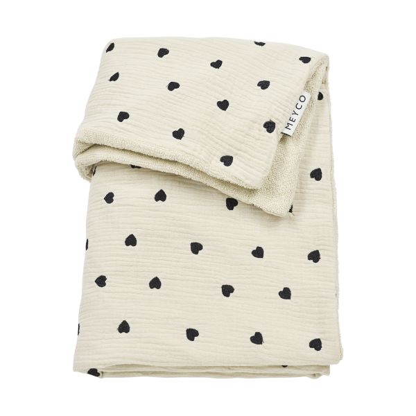 Meyco Deken Borduur Pre-Washed - 100 x 150 cm - Hydrofiel/Badstof - Sweet Heart Soft Sand Meyco Deken Borduur Pre-Washed - 100 x 150 cm - Hydrofiel/Badstof - Sweet Heart Soft Sand