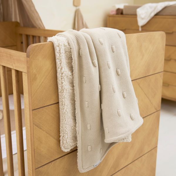 Meyco Baby Wiegdeken Teddy Knots Soft Sand 75 x 100 cm