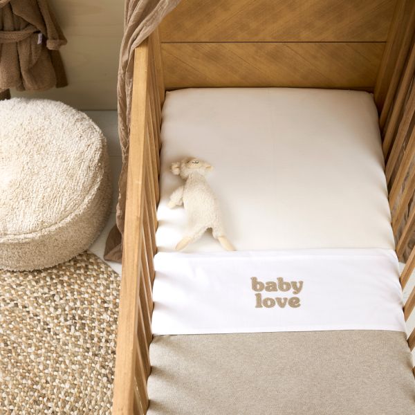 Meyco Baby Ledikantlaken Baby Love Sand Melange 100 x 150 cm Meyco Baby Ledikantlaken Baby Love Sand Melange 100 x 150 cm