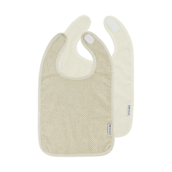 Meyco Baby Popcorn Slab Met Klittenband - 2 Stuks - Naturel/Soft Sand Meyco Baby Popcorn Slab Met Klittenband - 2 Stuks - Naturel/Soft Sand