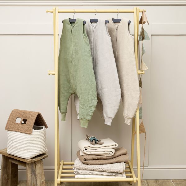 Meyco Baby Slaapzak Jumper Winter Hydrofiel Uni Pre-Washed Olive Green 80 cm