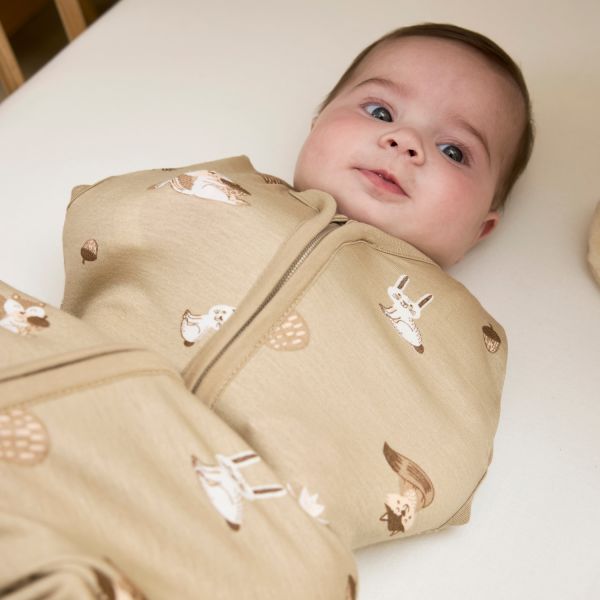 Meyco Baby Forest Animals Cocoon inbakerslaapzak - Sand - 4-8 Mnd Meyco Baby Forest Animals Cocoon inbakerslaapzak - Sand - 4-8 Mnd