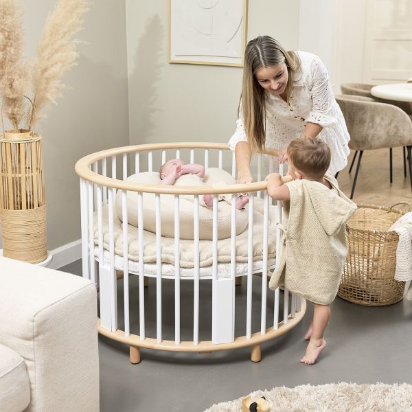 Meyco Baby Knots Boxkleed Rond - ⌀95cm - Soft Sand Meyco Baby Knots Boxkleed Rond - ⌀95cm - Soft Sand