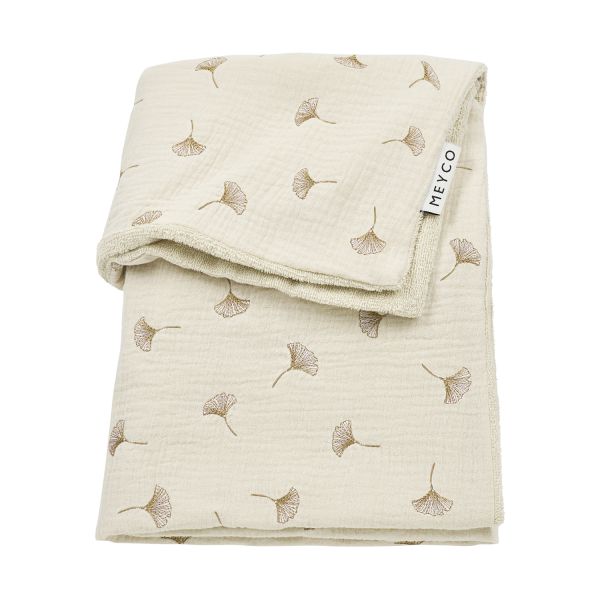 Meyco Baby Gingko Wiegdeken - 75 x 100 cm - Pre-Washed hydrofiel - Soft Sand Meyco Baby Gingko Wiegdeken - 75 x 100 cm - Pre-Washed hydrofiel - Soft Sand