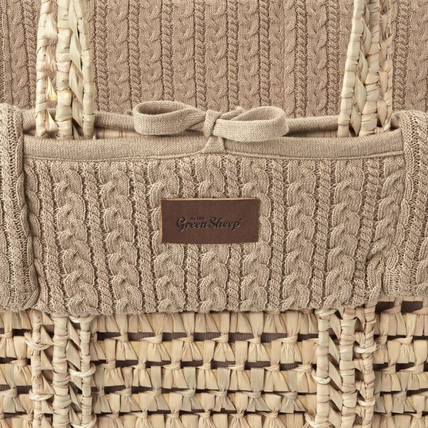 The Little Green Sheep Moses Mandje En Matras Organic Knitted Truffle The Little Green Sheep Moses Mandje En Matras Organic Knitted Truffle