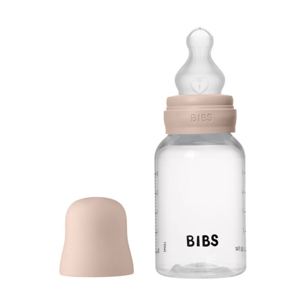 BIBS Fles - Slow Flow - 150 ml - Silicone - Blush - Ronde Speen