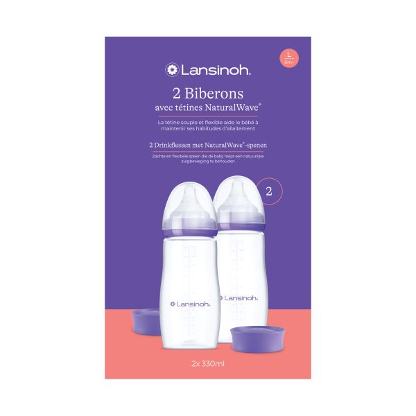 Lansinoh Fles met NaturalWave® Speen - 2 Stuks - 330 ml Lansinoh Fles met NaturalWave® Speen - 2 Stuks - 330 ml