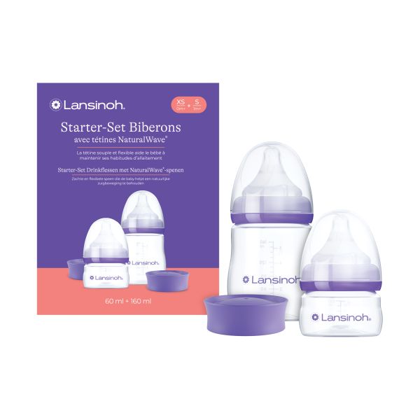 Lansinoh Starterset Flessen & NaturalWave® Spenen - 60ml + 160ml Lansinoh Starterset Flessen & NaturalWave® Spenen - 60ml + 160ml