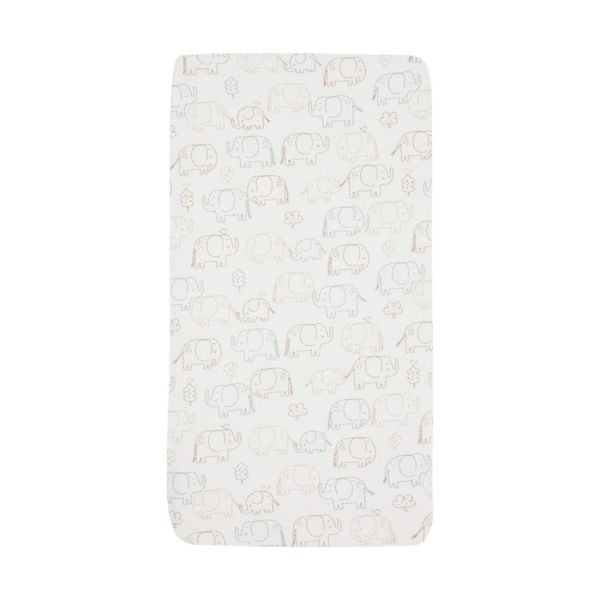 Jollein Hoeslaken Jersey 40/50x80/90cm - Elephant Tales Jollein Hoeslaken Jersey 40/50x80/90cm - Elephant Tales